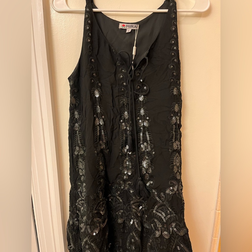NWT Mira black sequin dress size small